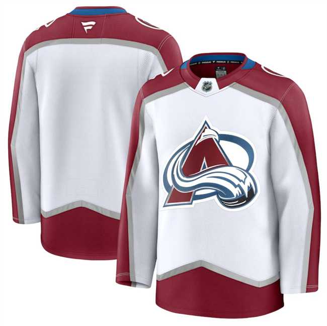 Mens Colorado Avalanche Custom White 2024-25 Away Stitched Jersey->customized nhl jersey->Custom Jersey